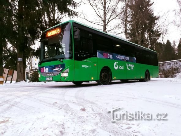 Linha de ônibus de esqui