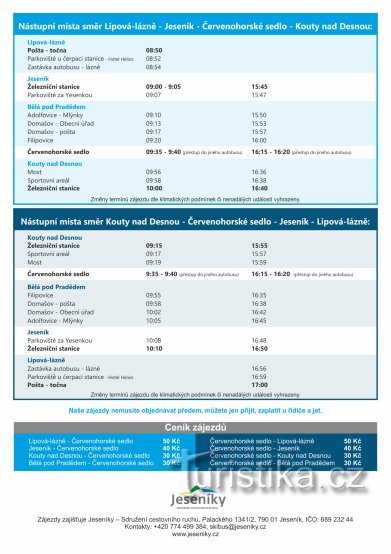 SKIbus către Červenohorské sedlo 2020