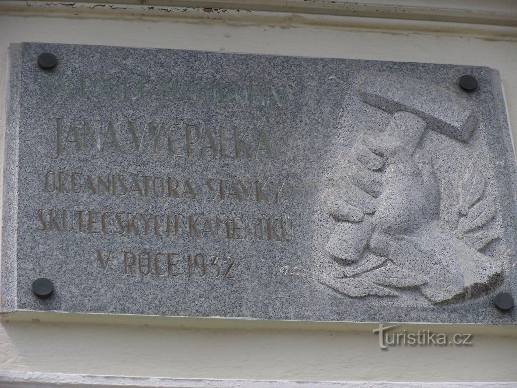 Skuteč - plaque commémorative de Jan Vycpálek