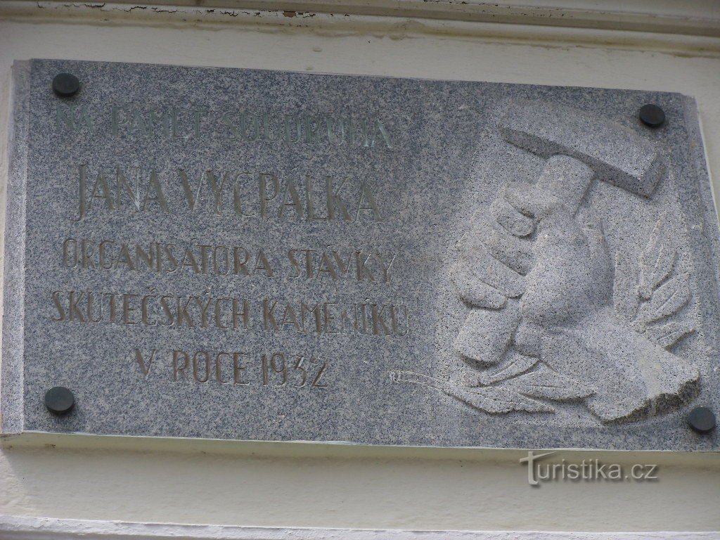 Skuteč - targa commemorativa di Jan Vycpálek