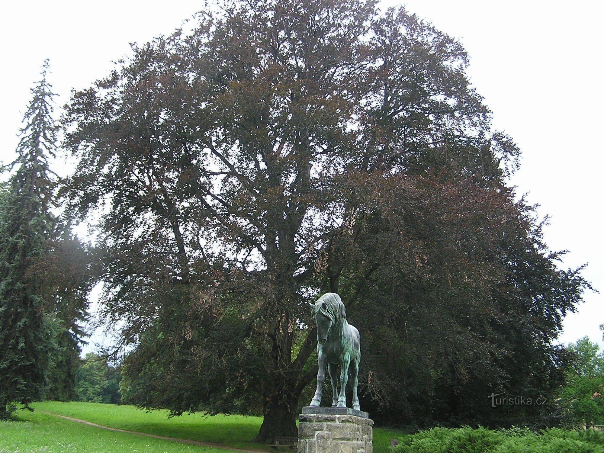 Slatiňany - statue af en hest