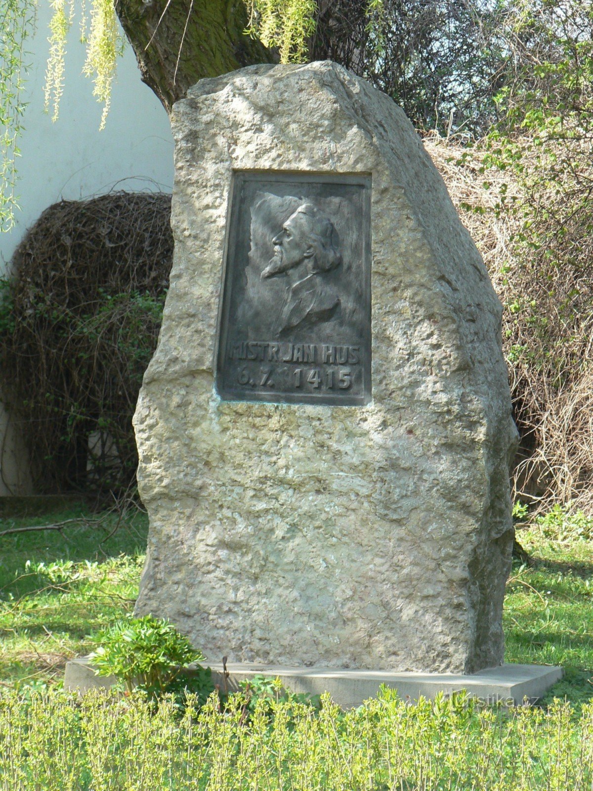 Slivenec, placa comemorativa Mestre Jan Hus