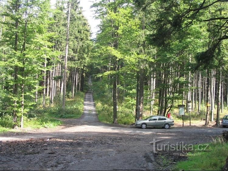 Riktning från Karlova Studánka - till blått