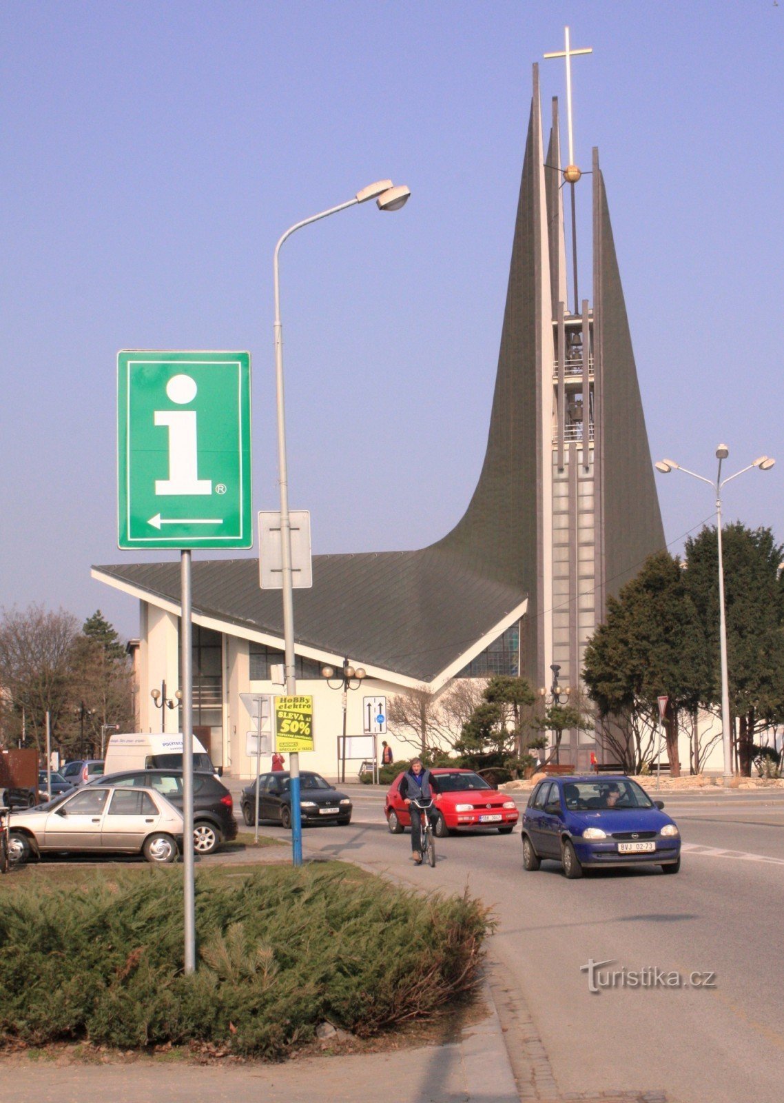 Señal de dirección en la plaza Masaryk