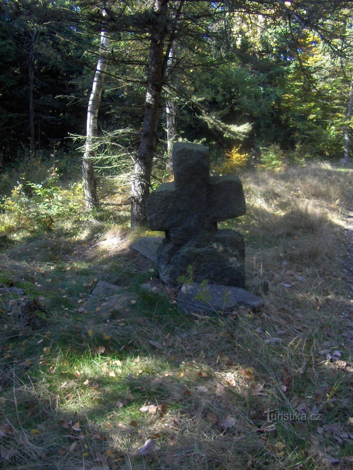 The Reconciliation Cross on the slope of Na Vyhlídka hill.