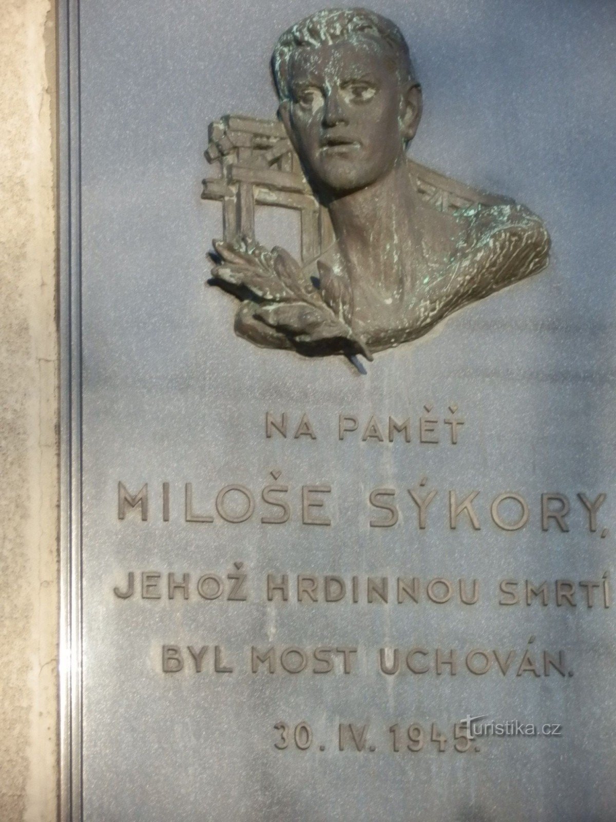 Statue of Miloš Sýkora - savior of the bridge