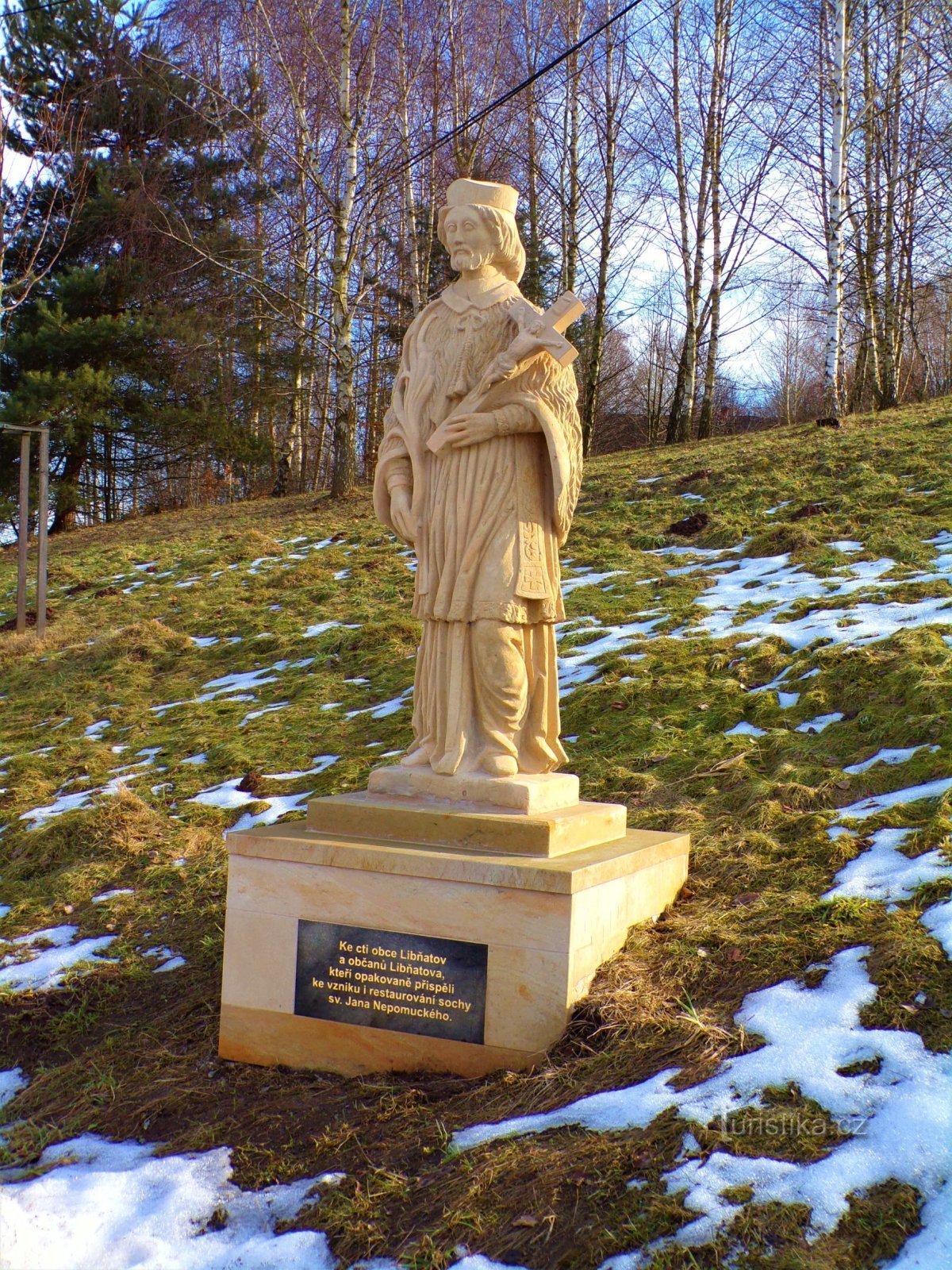 estatua de san Juan de Nepomuco (Libňatov, 10.2.2022 de febrero de XNUMX)