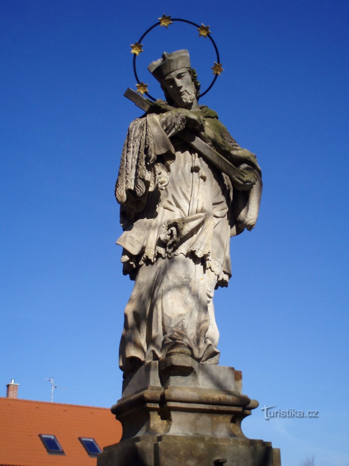 Statue von St. Johannes von Nepomuk in Pouchov (Hradec Králové, 24.3.2011)