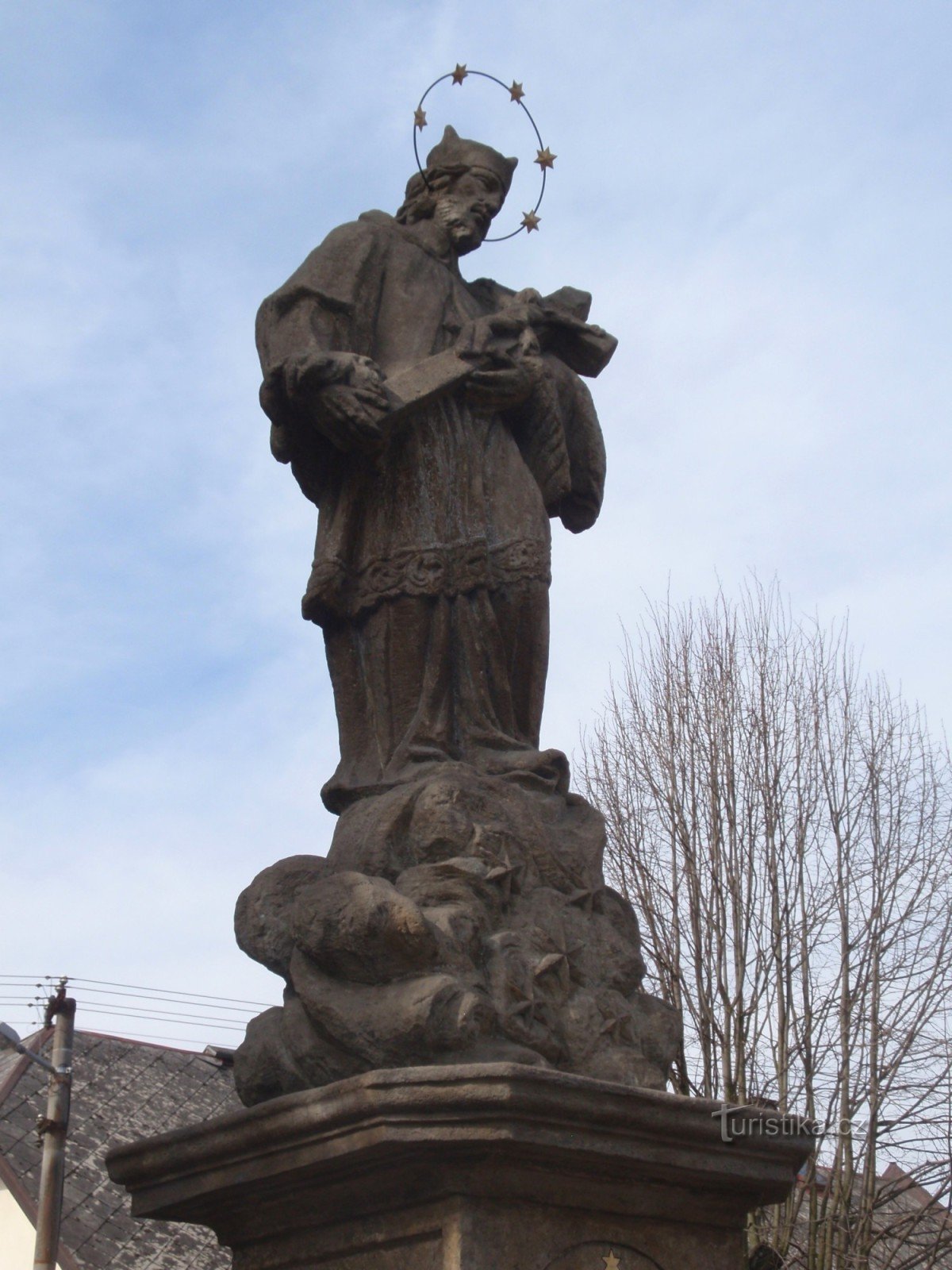 Statue of St. John of Nepomuck in the village Pohled