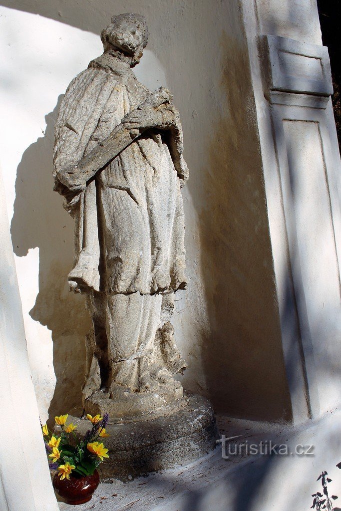 Άγαλμα του Αγ. Ιωάννης του Νεπομούκ στο παρεκκλήσι