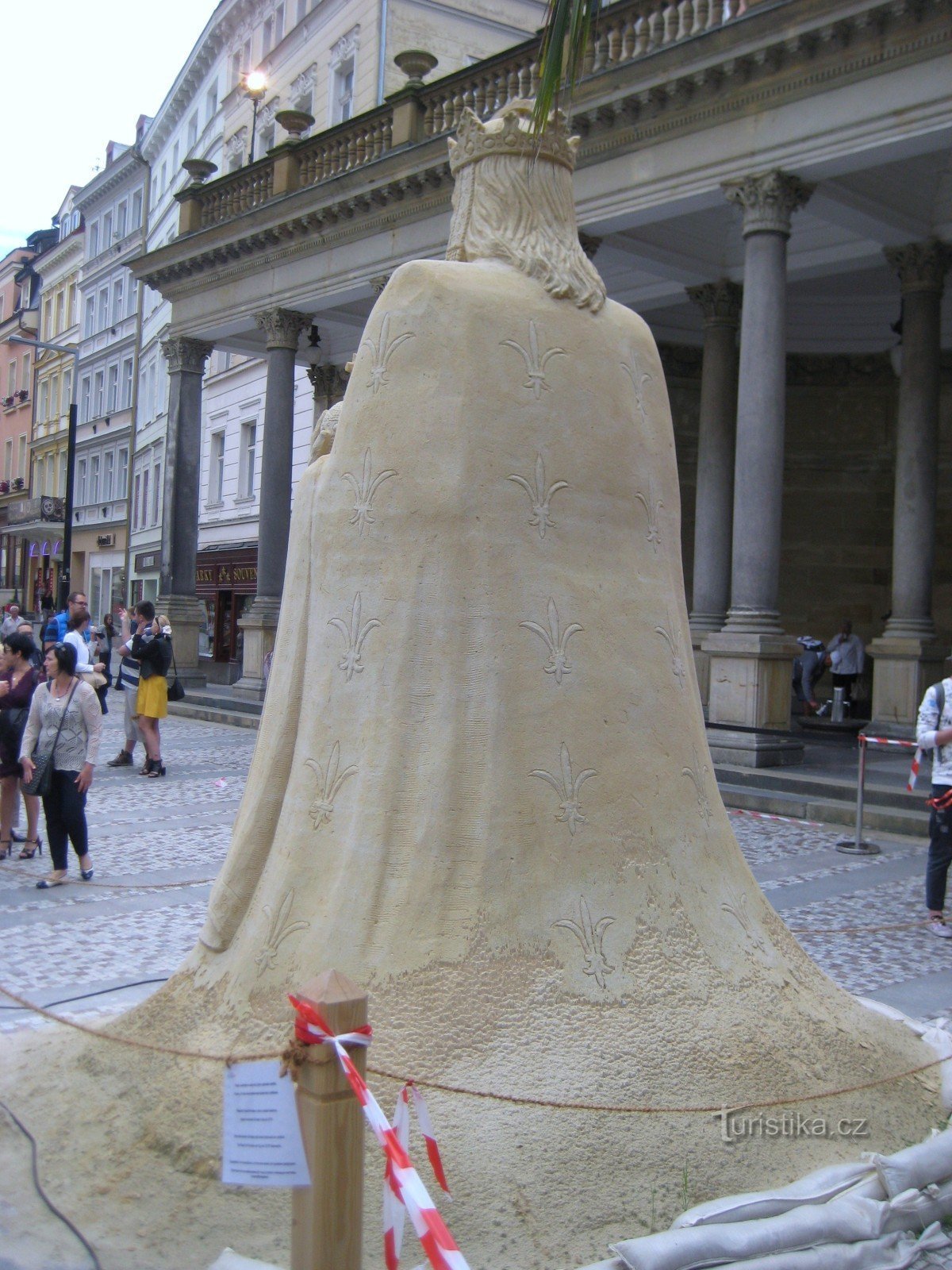 Sand statue of Charles IV. in Karlovy Vary