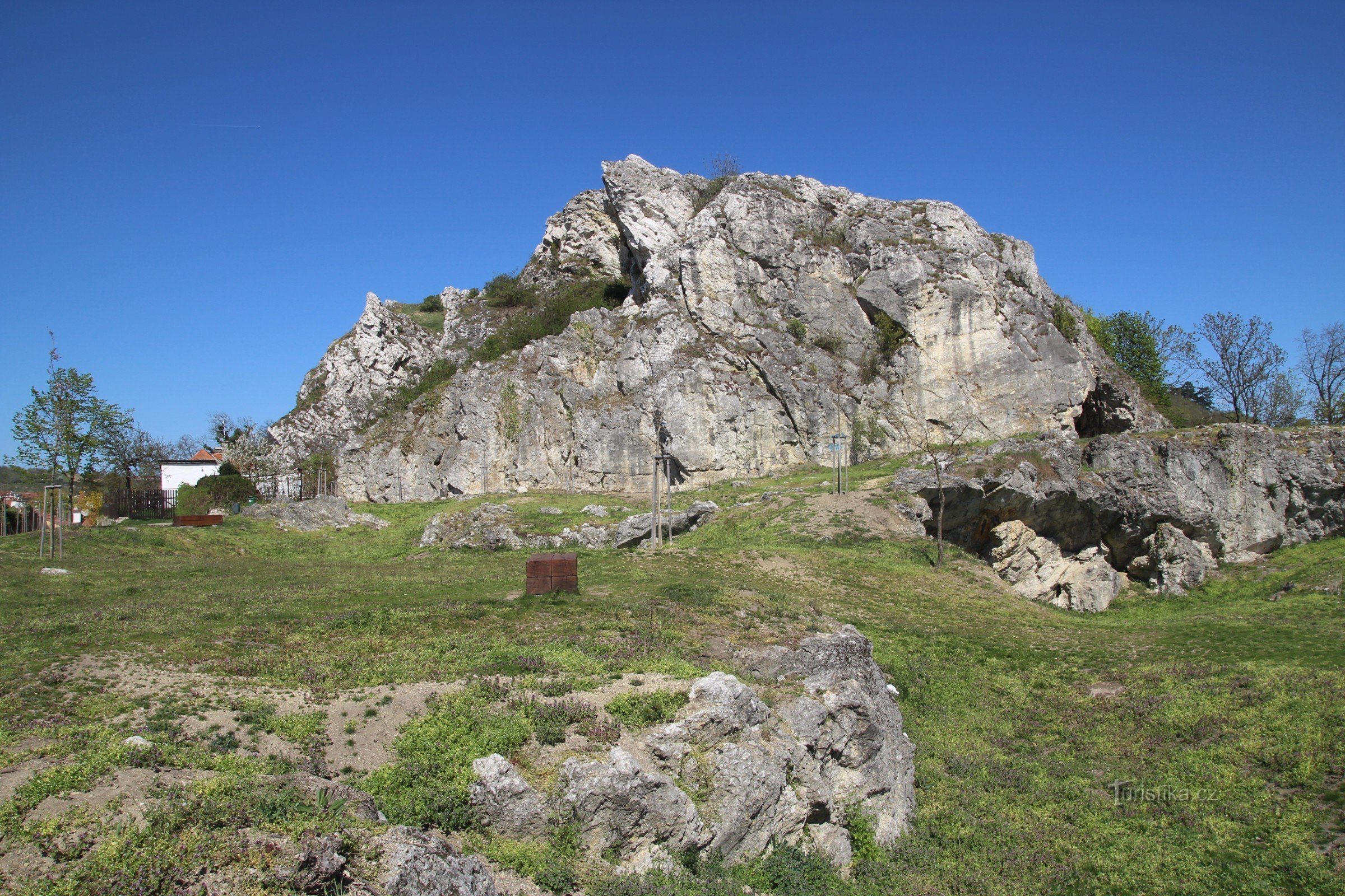 An accessible small cave is part of the walking area