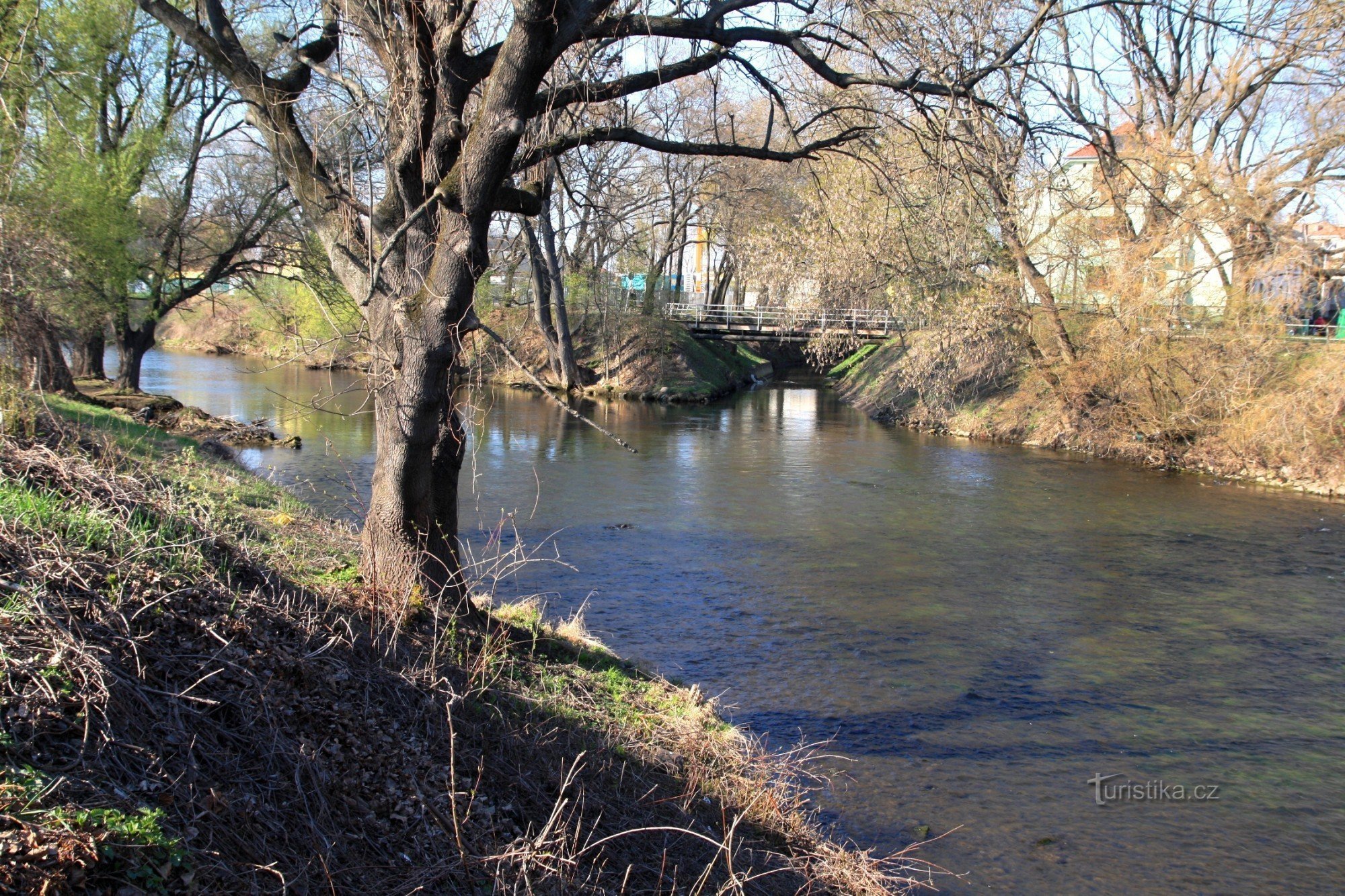 Der Zusammenfluss des Flusses Svratka mit dem Fluss Ponávka