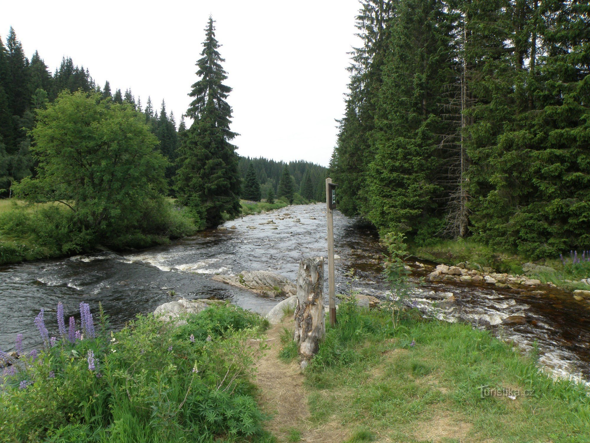 La confluencia de los arroyos Roklanské y Modravské