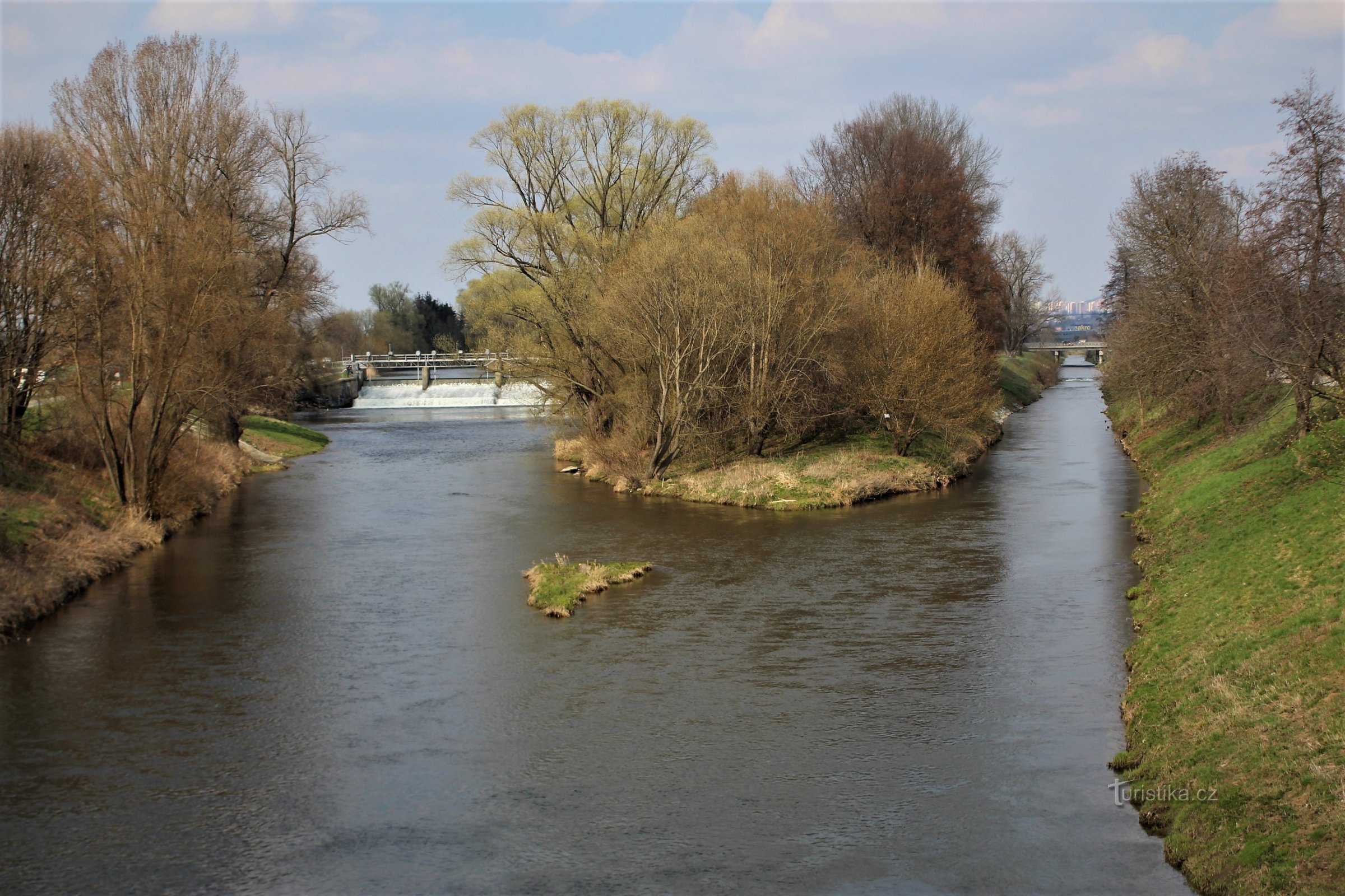 Confluence of Svratka and Svitava (Svratka on the left, Svitava on the right)