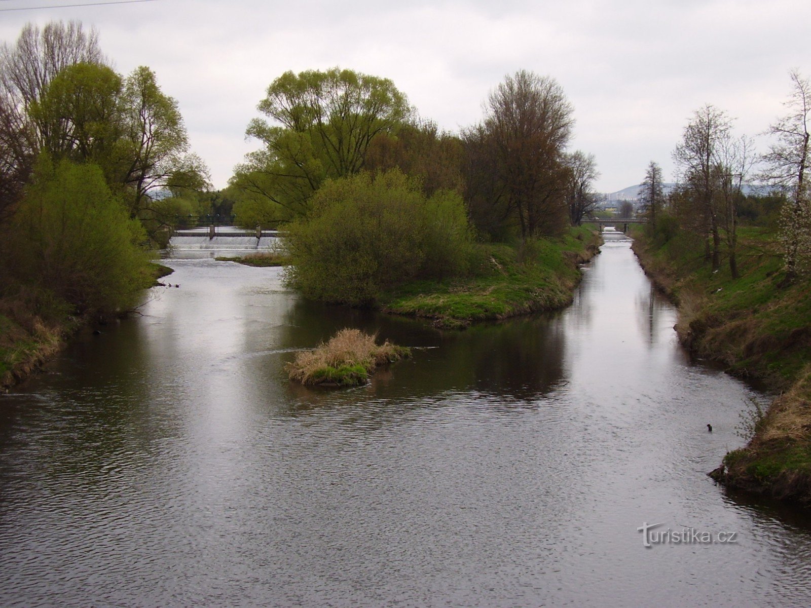 Confluence of Svratka (left) and Svitava south of Brno