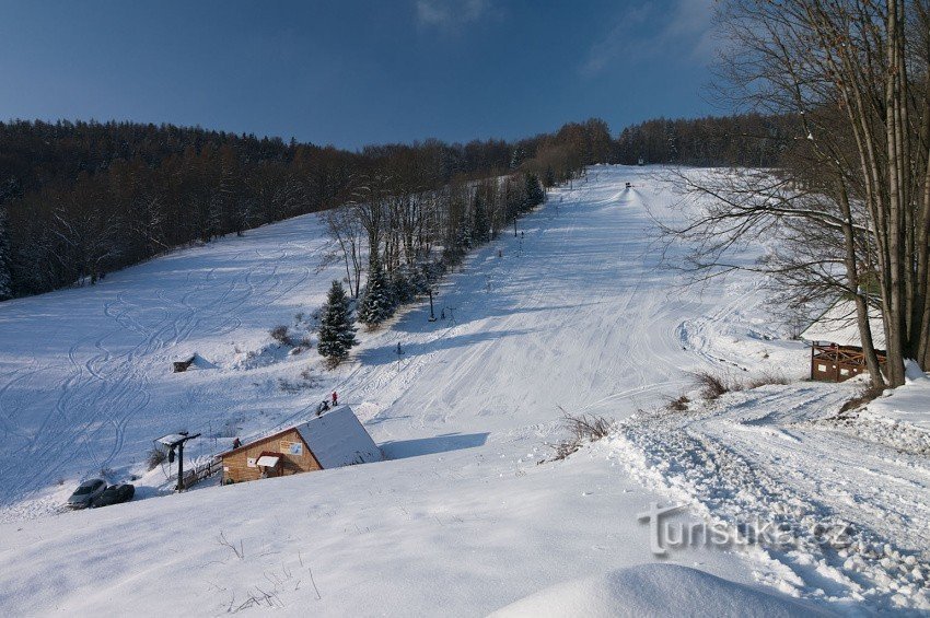 The lower part of the ski resort