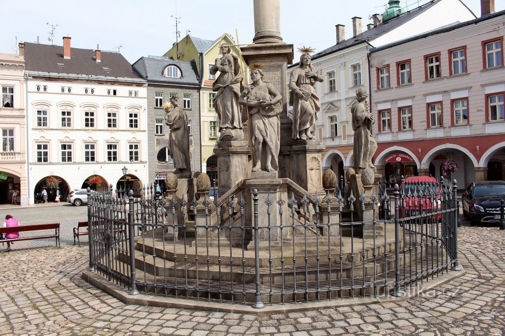 Der untere Teil der Säule