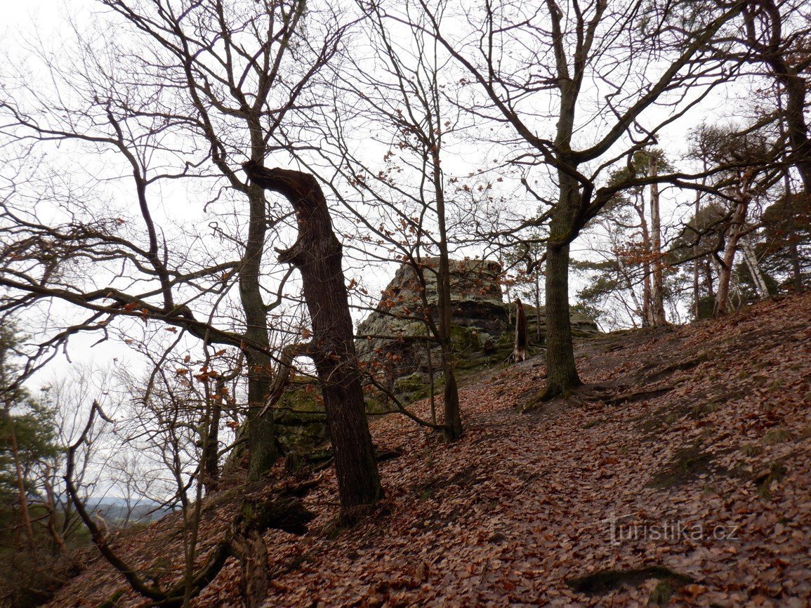 Sroubený en Hravní skála bij Máchova jezera (375 meter boven zeeniveau)