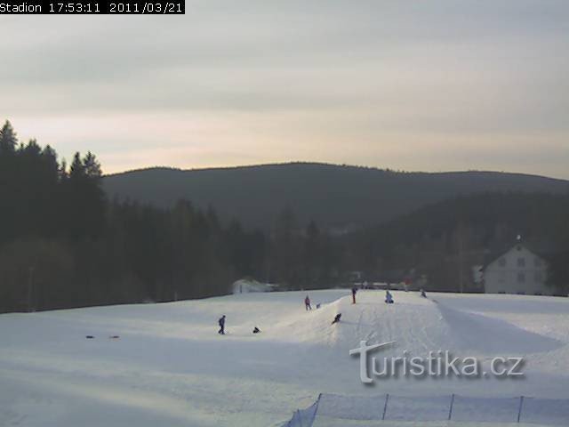 stadion tekaške steze (fotografija uporabljena s spletne kamere www.skiarel.com)