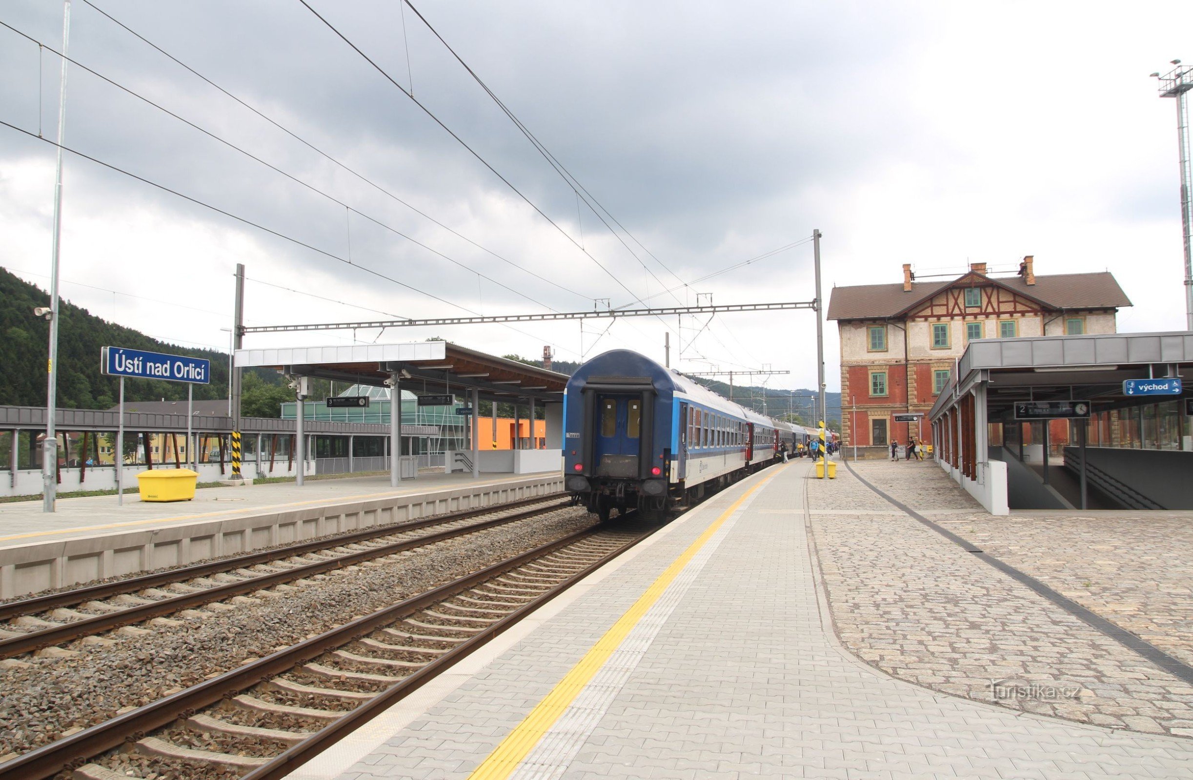 Old station building after track reconstruction