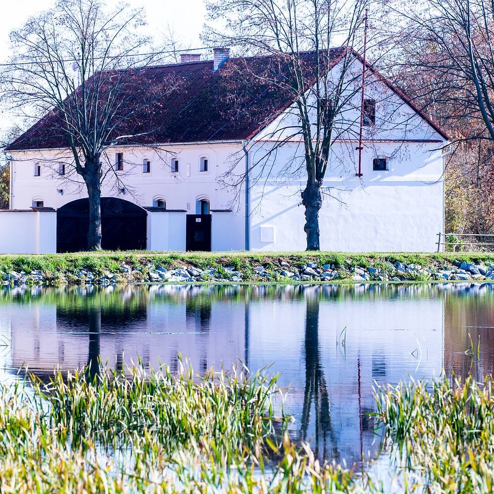 Dom wiejski nad stawem