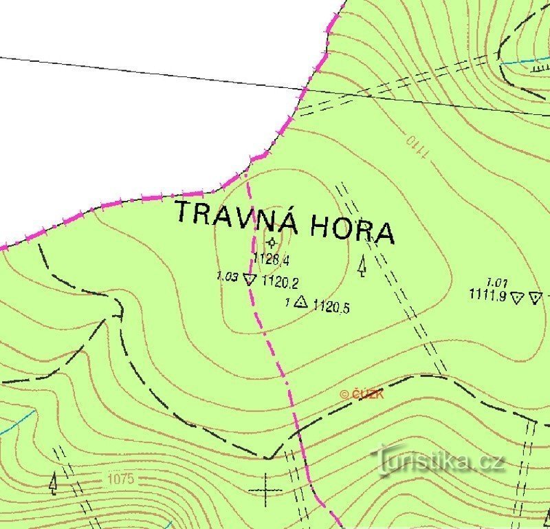 Státní mapa Travná hora