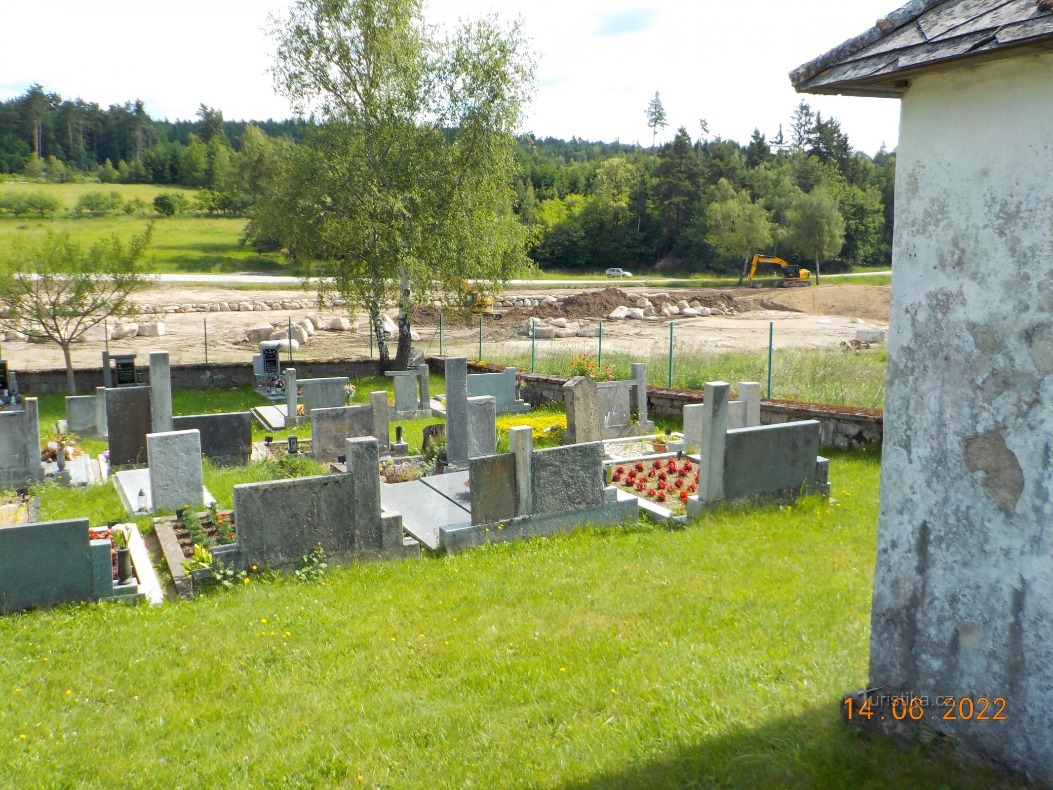 Construction of a new pond near the cemetery.