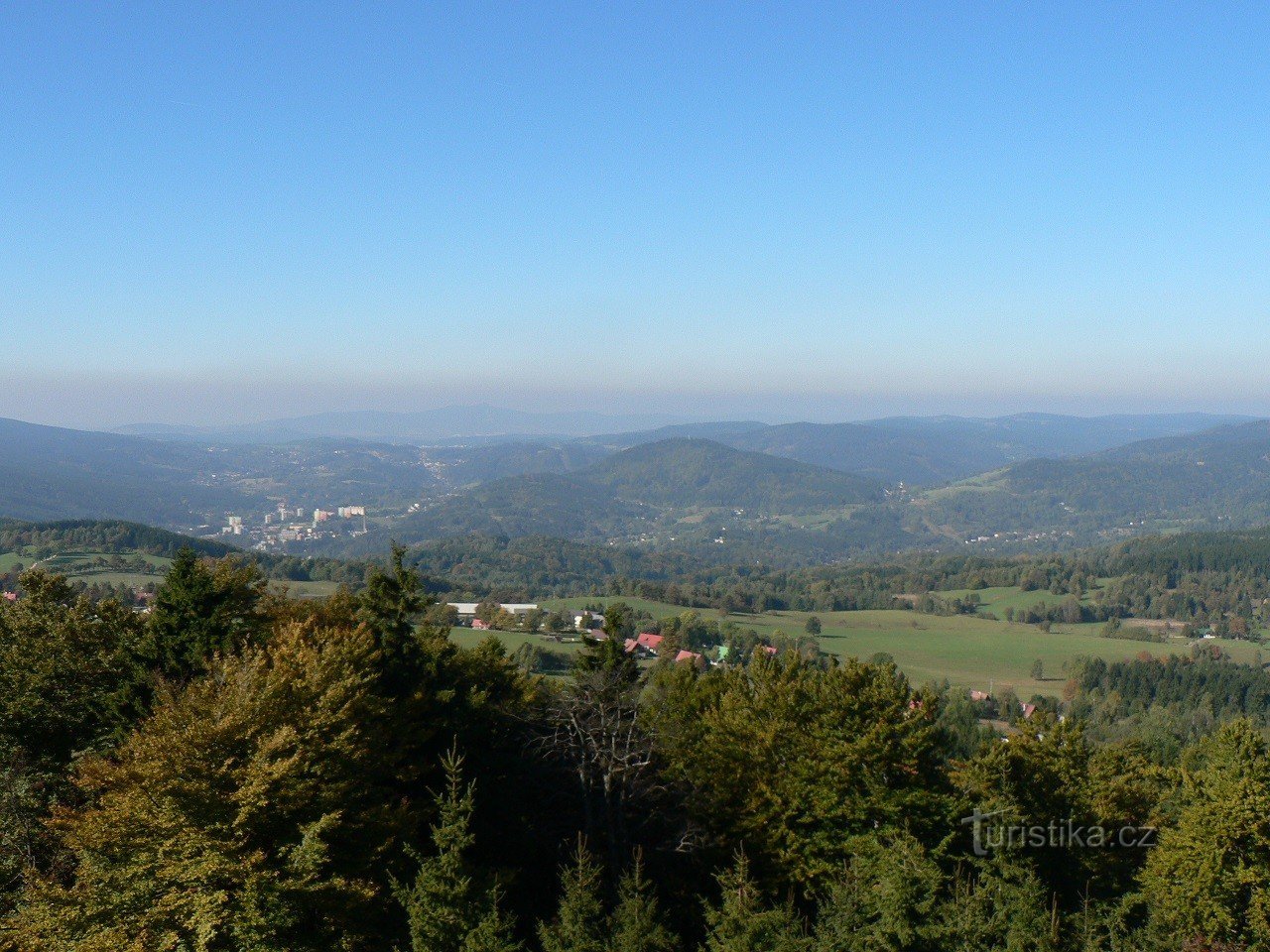 Štěpánka, vue de Tanvaldský Špičák