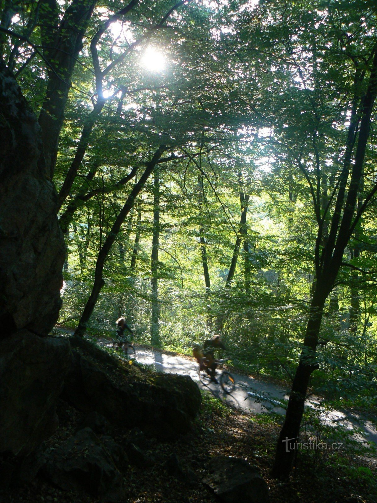 Le chemin autour de Svitava et le rocher qui l'entoure