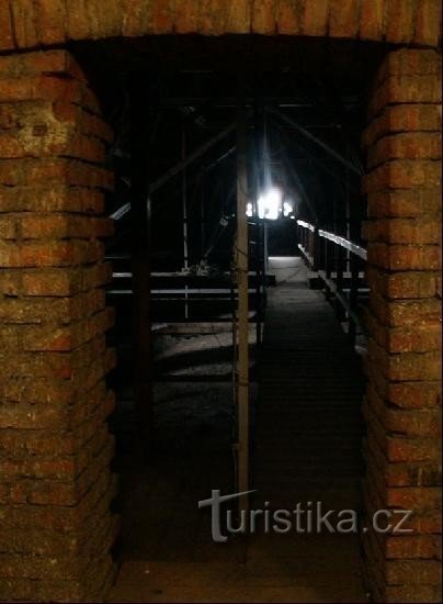 The roof of the church of St. Petra: If you climb the tower, it is possible to go through the passage p