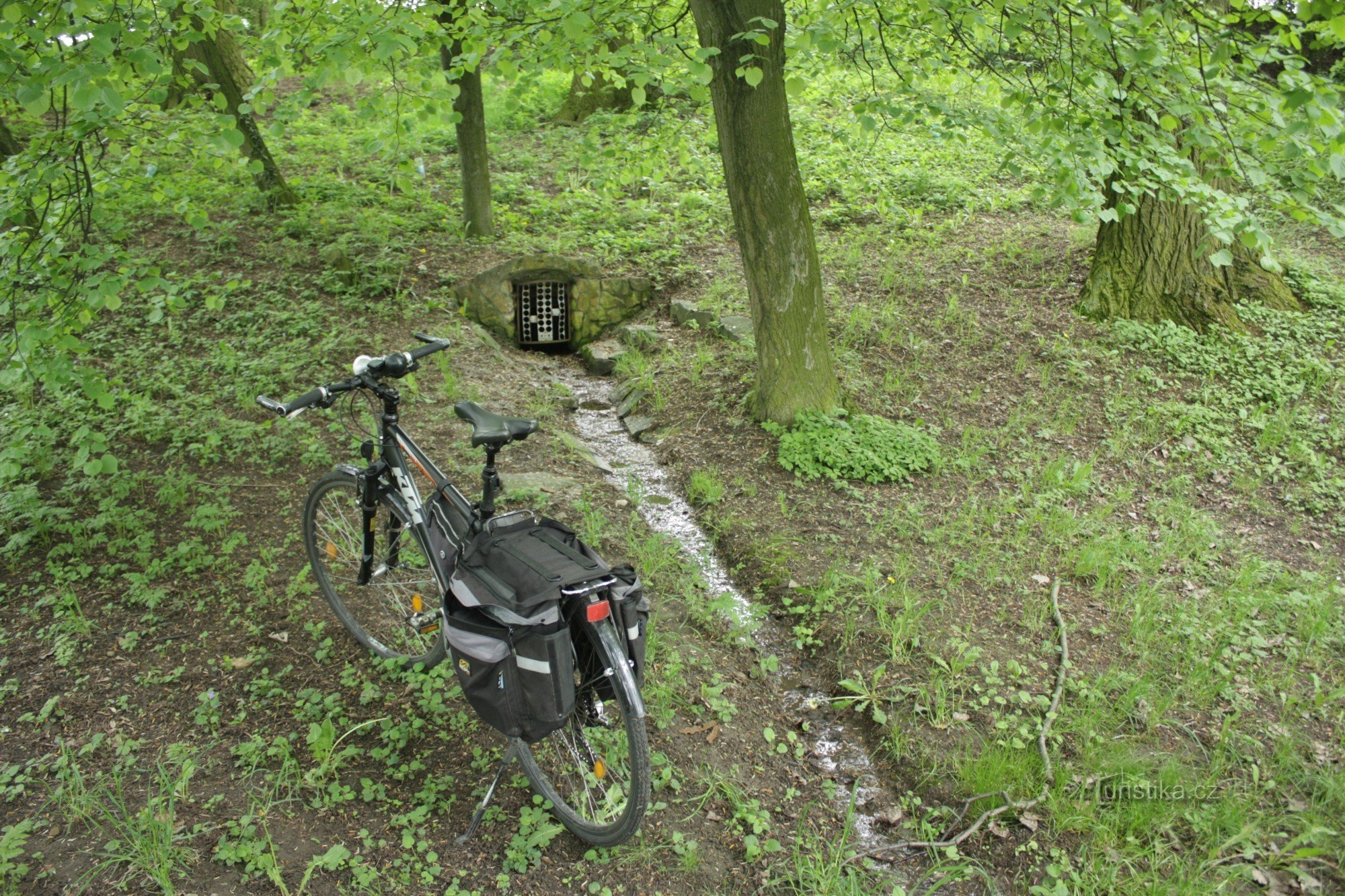 Well in a grove in the village of Želeč na Hané