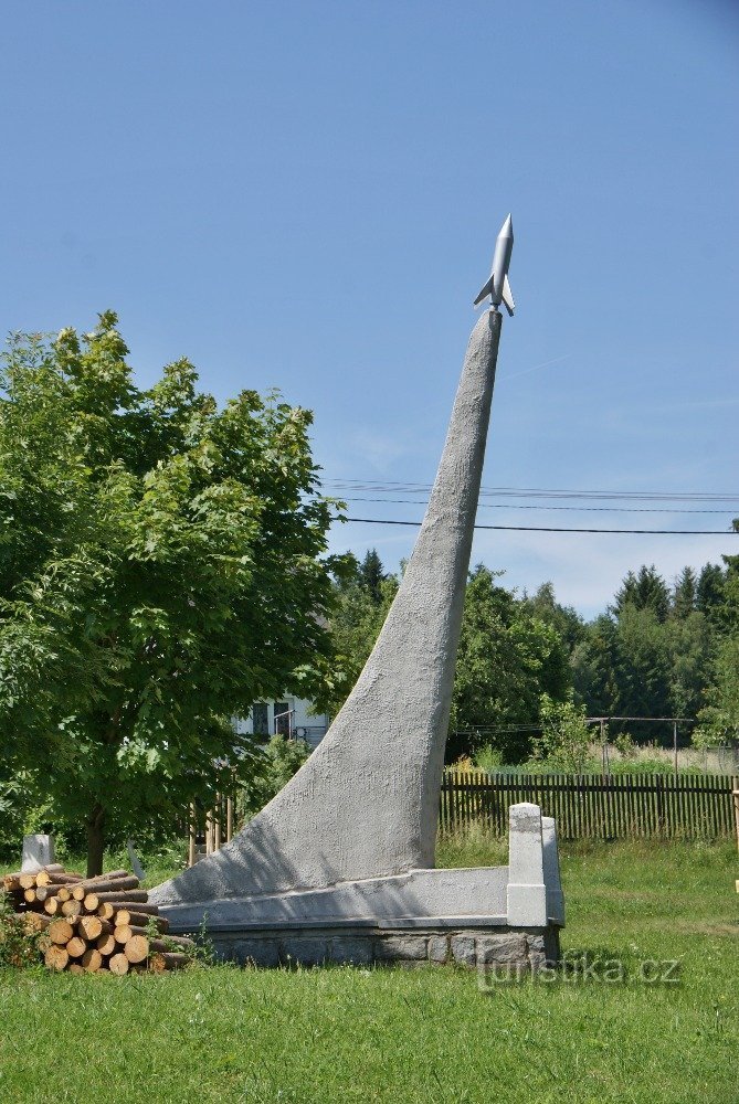 Suchá Rudná - a Szputnyik műhold emlékműve