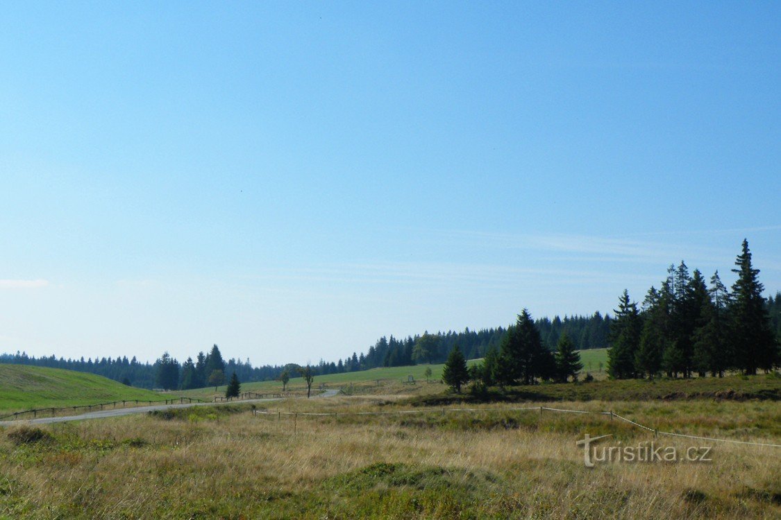 Šumava-landskap i närheten av före detta Nová Hůrka