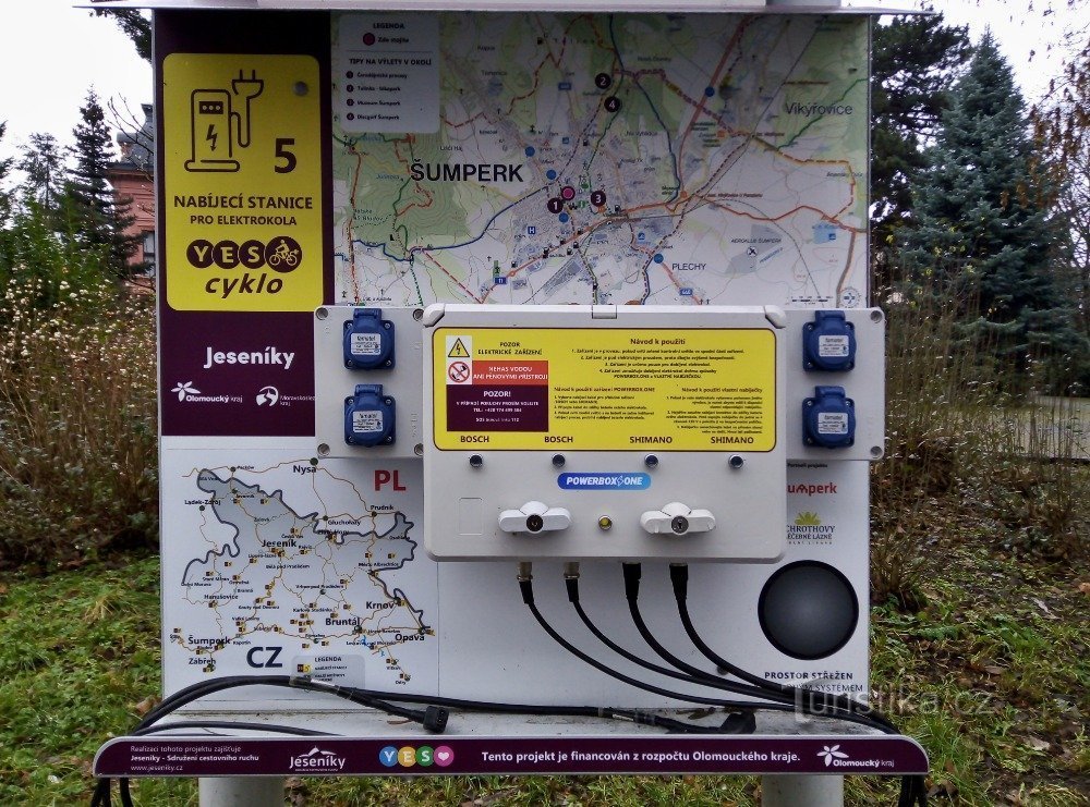 Šumperk - estación de carga para bicicletas eléctricas