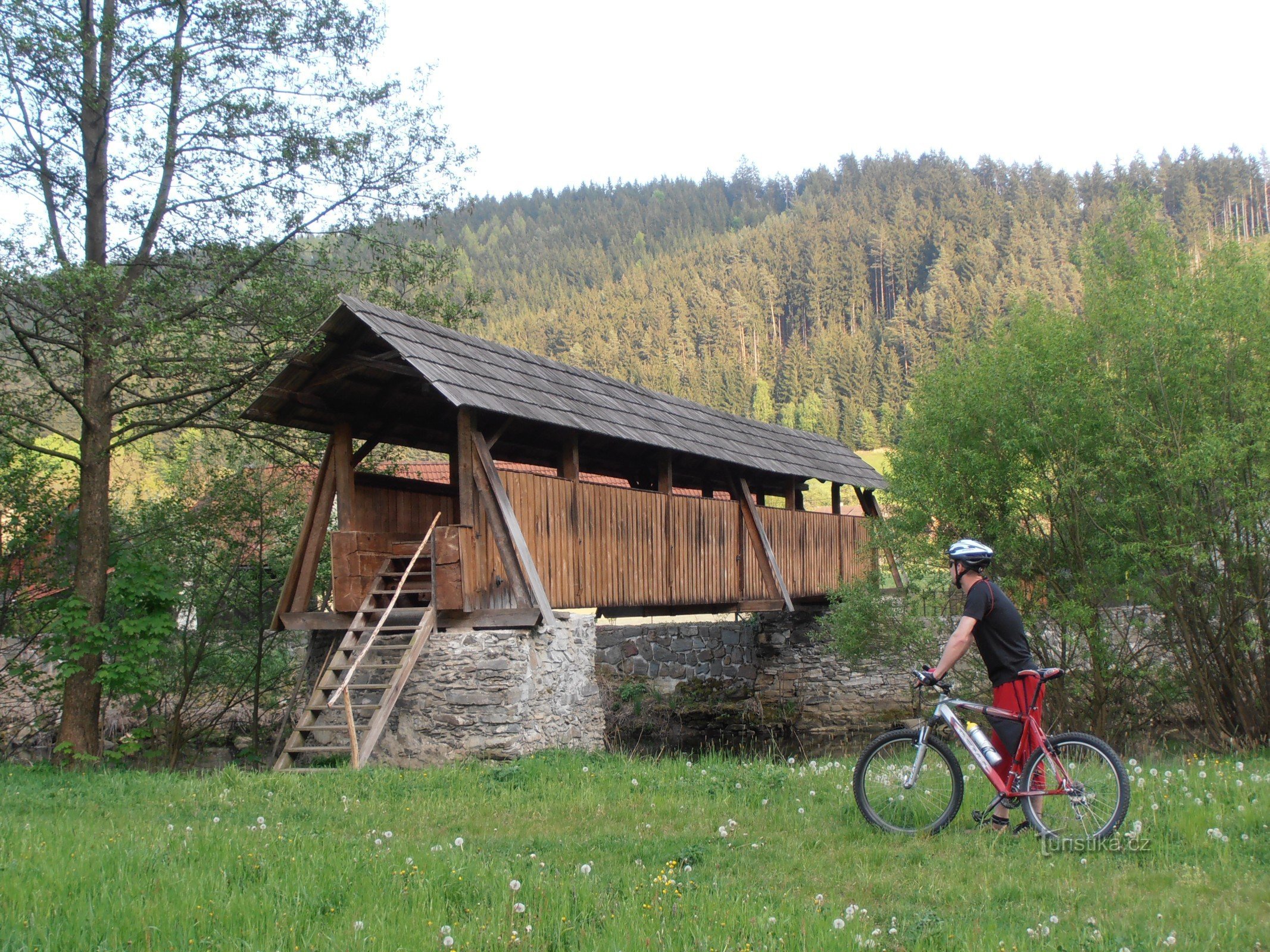 Švařec, pješački most preko Svratke