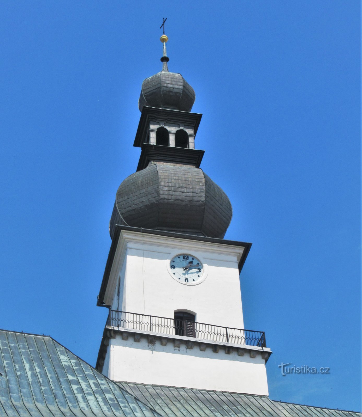 St. Prokop's church tower with a viewing platform