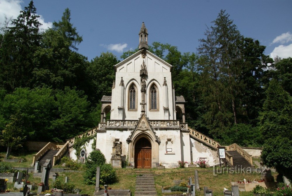 Svátý Jan pod Skalou – kirkegård med Berger-graven