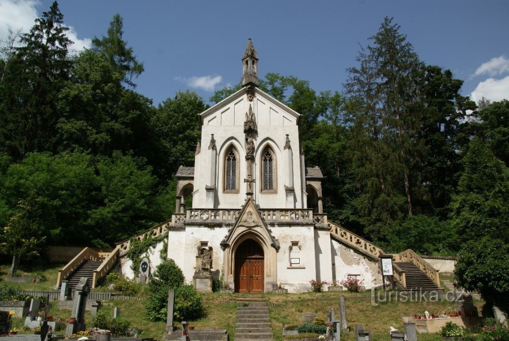 Svátý Jan pod Skalou – cemetery with the Berger tomb