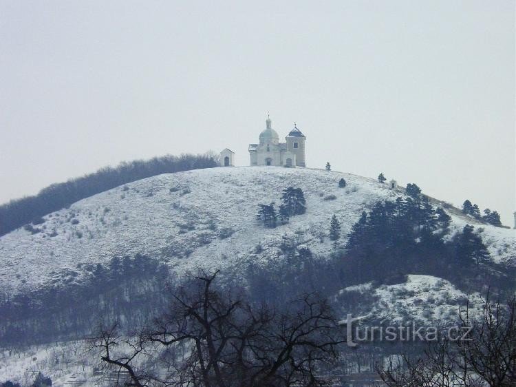 Heilige heuvel in de winter