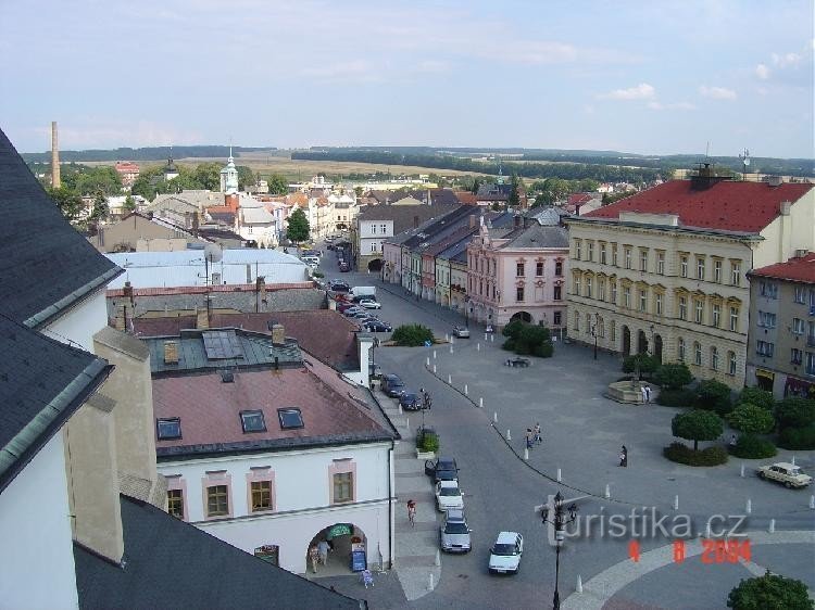 Svitavy: Svitavy a Mária-látogatás templomának kilátójából fényképezett