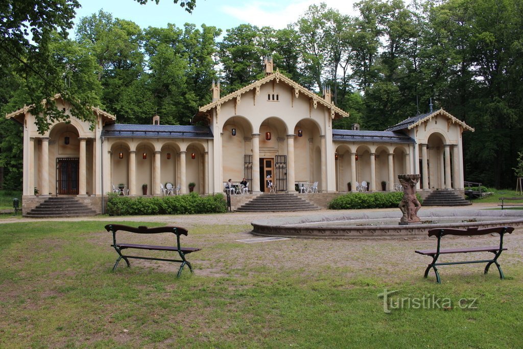 Sychrov, narancsház a kastélyparkban