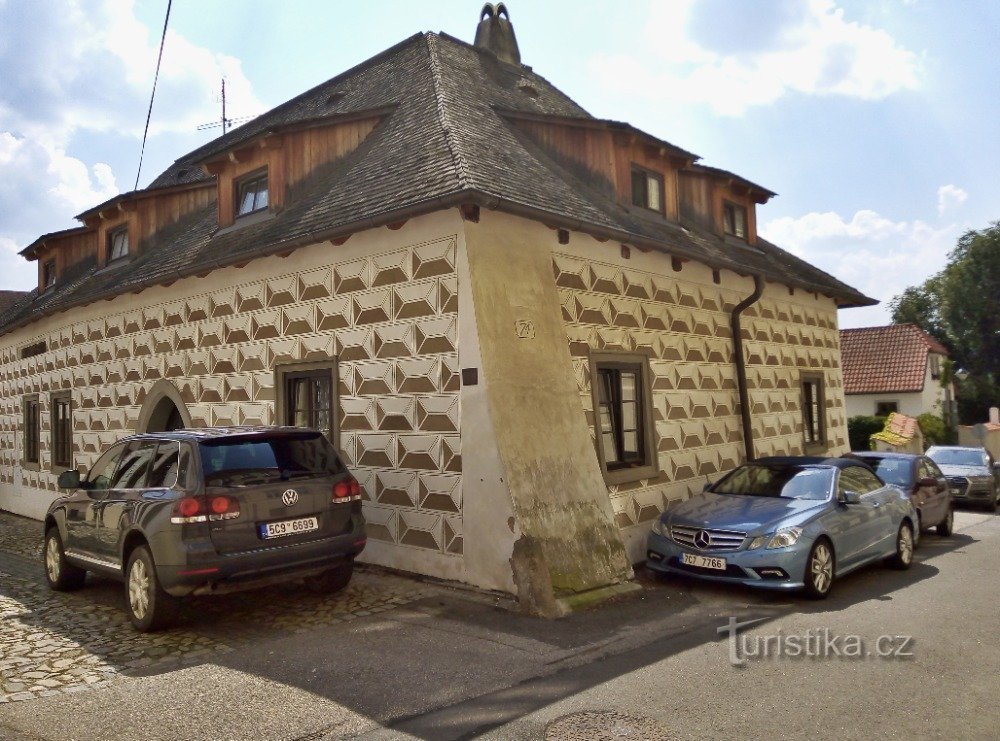 Tábor – sgraffito-hus på Soukenická-gatan