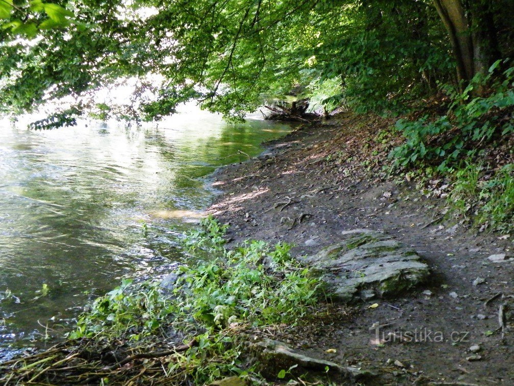 Hier endet der Fußweg mit Hochwasser geflutet