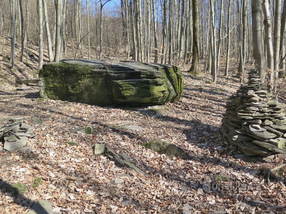 神秘的祭坛石也可能是一块祭祀石 (Rídeč u Šternberk)