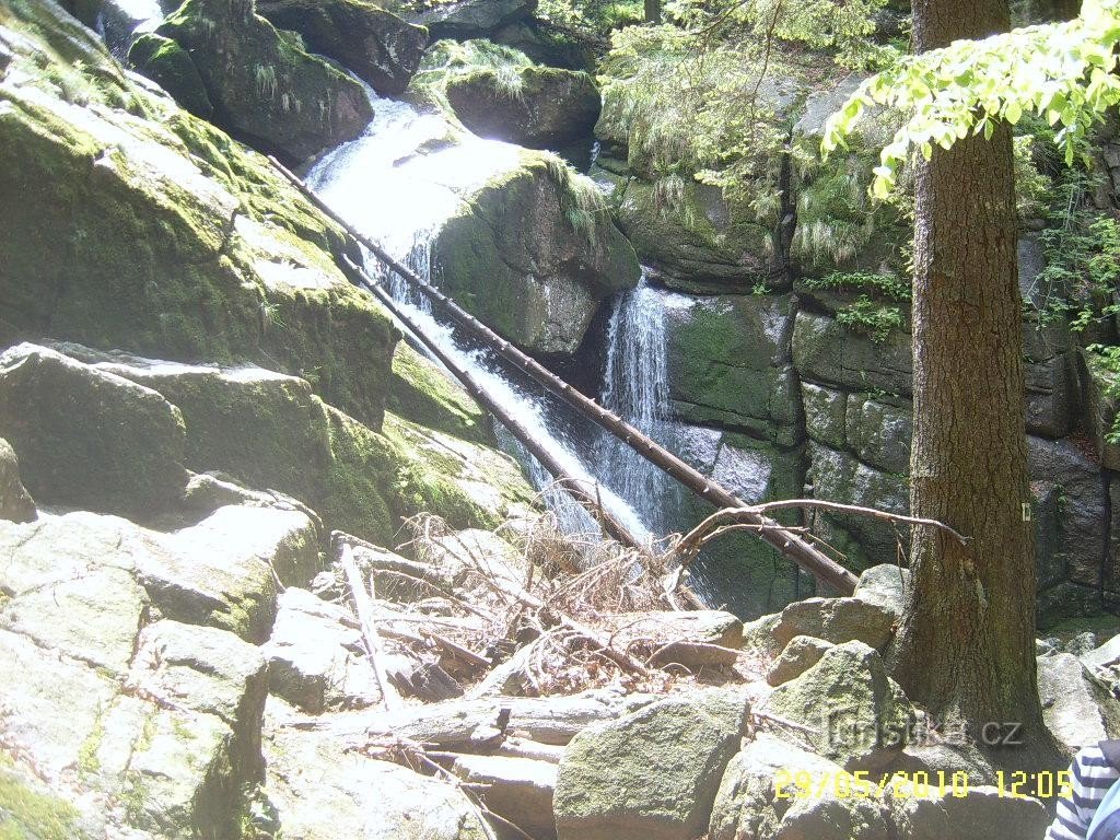 so this is the most important point of our trip, the waterfall on Černý potoka