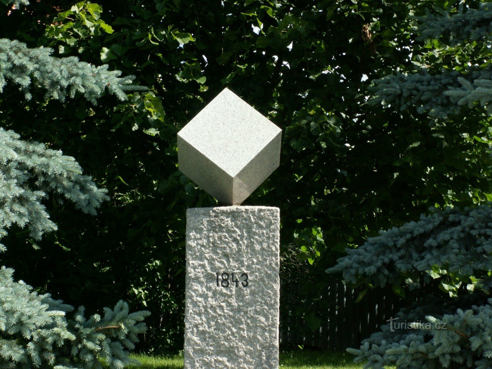 This granite monument was erected in 1983
