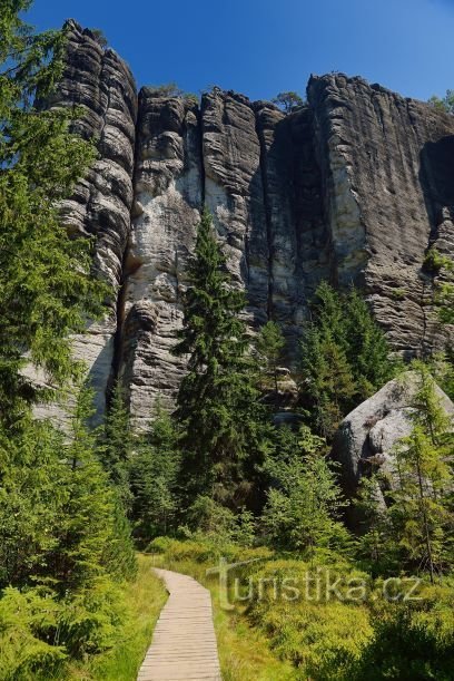 Hanno contribuito ad applicare più di una tonnellata di materiale alle rocce di Teplice per il restauro