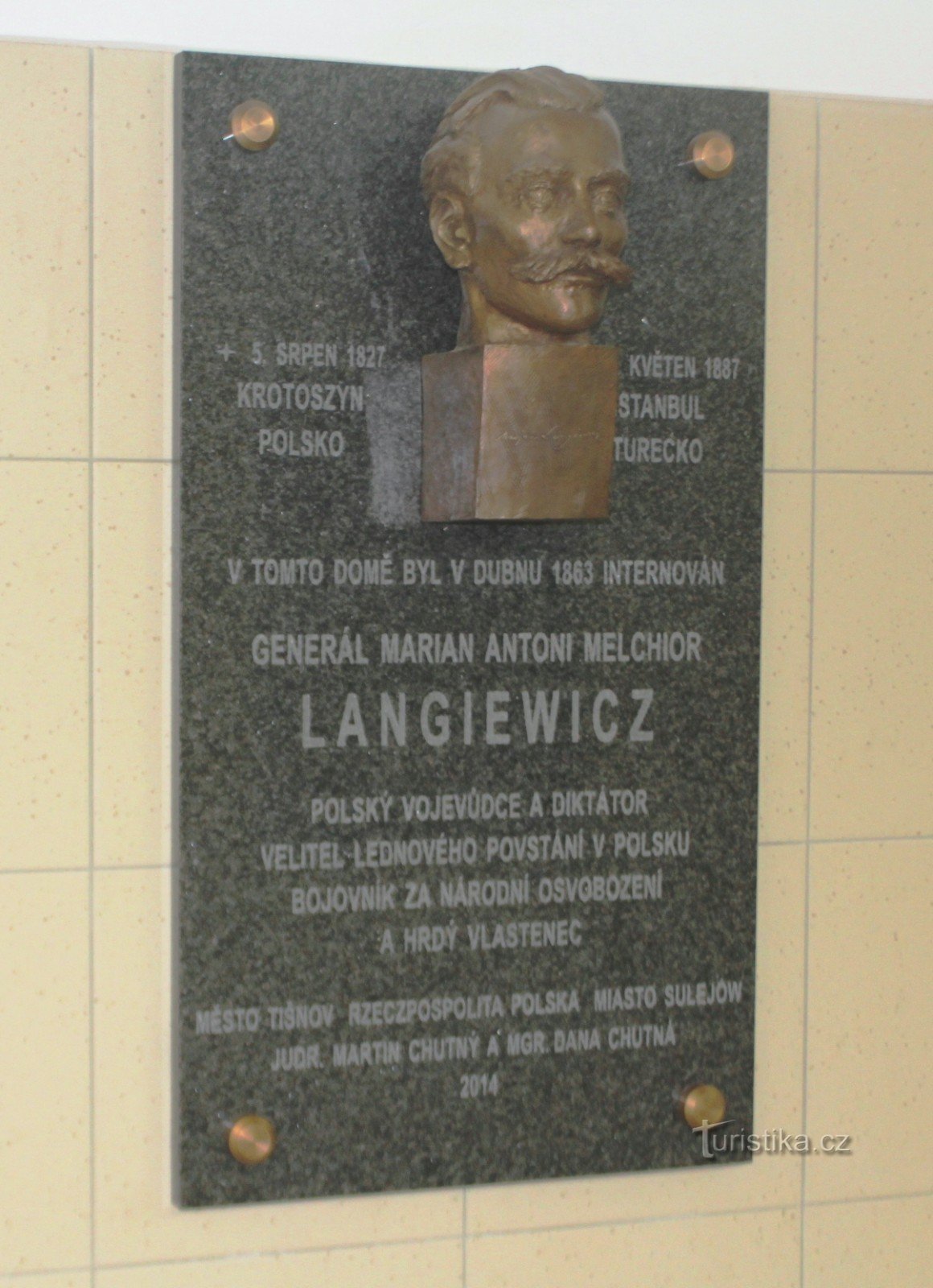 Tišnov - busto del general Marian Langiewicz