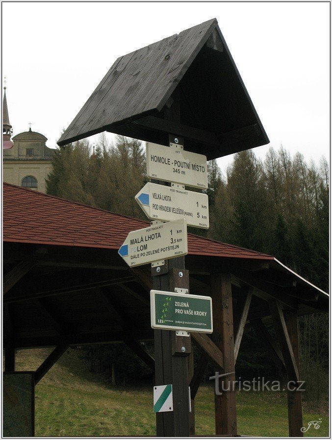 Toeristische wegwijzer Homole - bedevaartsoord